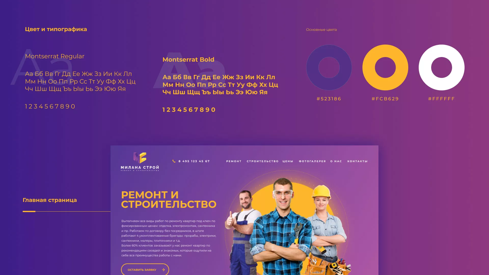 Разработка сайта строительной компании «Милана-Строй» в Шумерле